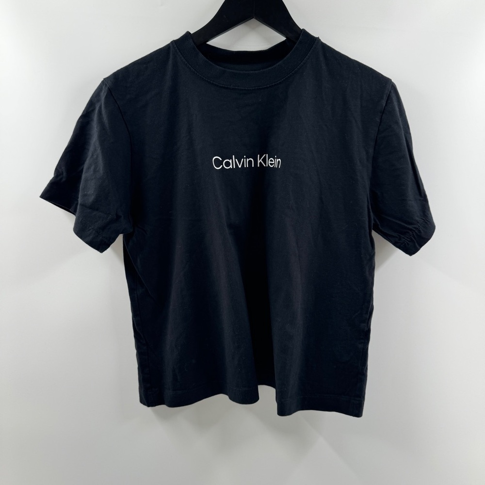 Calvin Klein Black Short Sleeve Top Size Medium Classic Basic